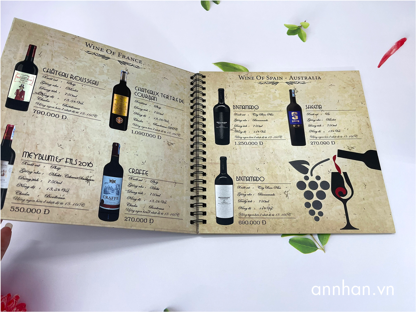 Menu nhà hàng, quán ăn